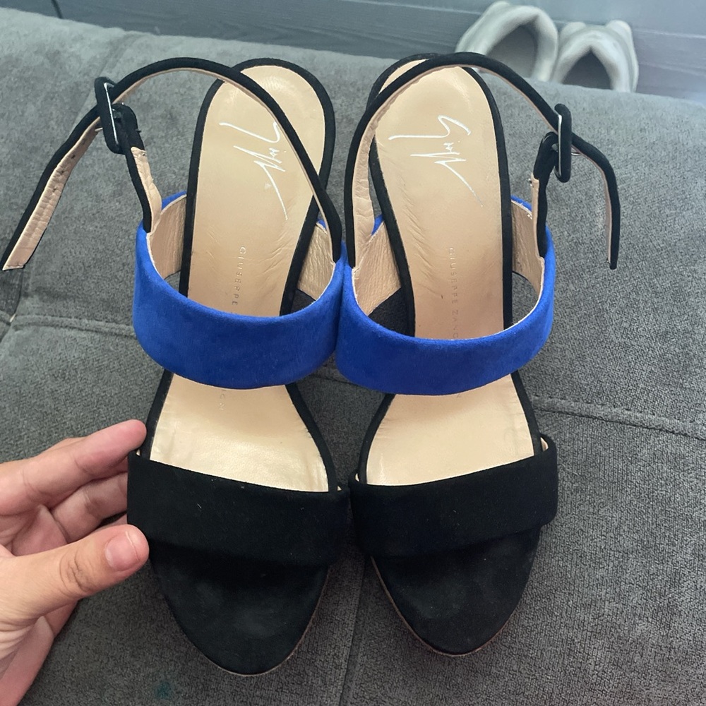 Giuseppe Zanotti Black and Blue Sandals